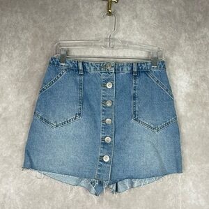 Urban Outfitters BDG Button Fly Denim Mini Skort Skirt In Blue Women's Size 26